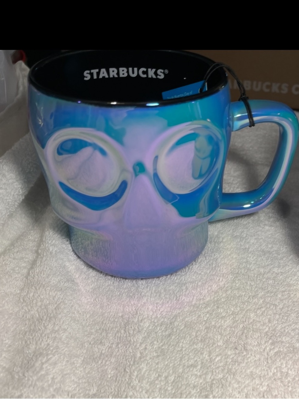 Complete set of Starbucks iridescent luster skull mugs